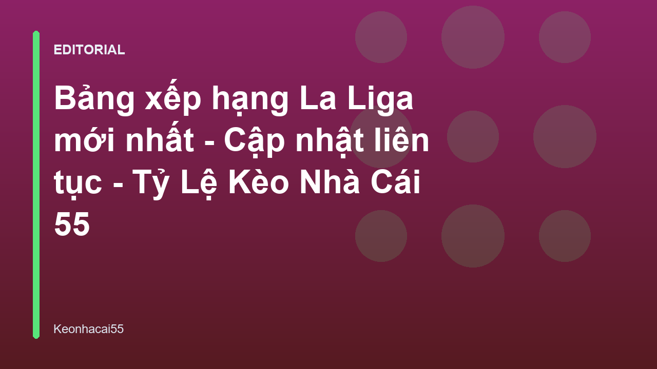 Bảng xếp hạng La Liga cập nhật mới nhất